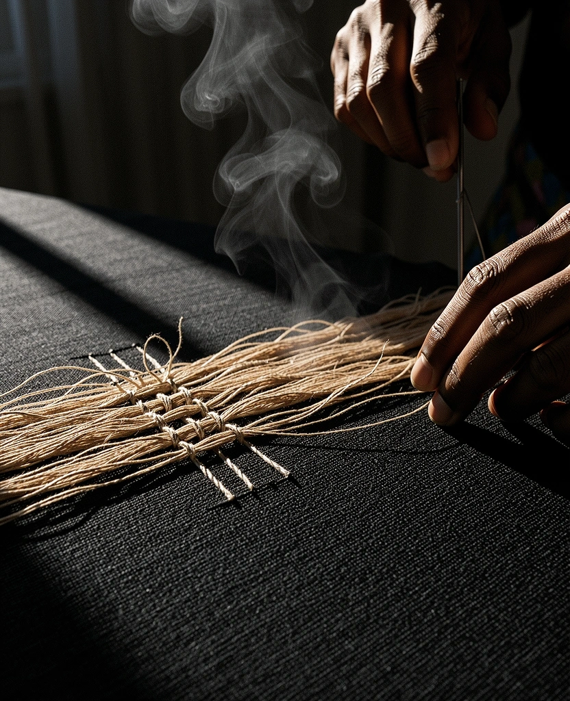 Linen craftsmanship detail